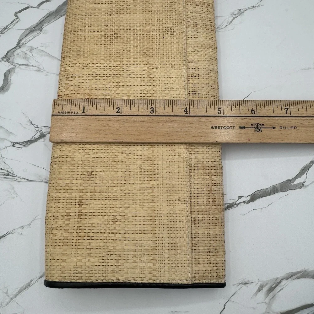 Vintage Straw Clutch Purse Lord & Taylor Boho Kitsch Butterflies Floral Lined‎